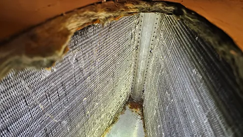 A clean coil with open fins